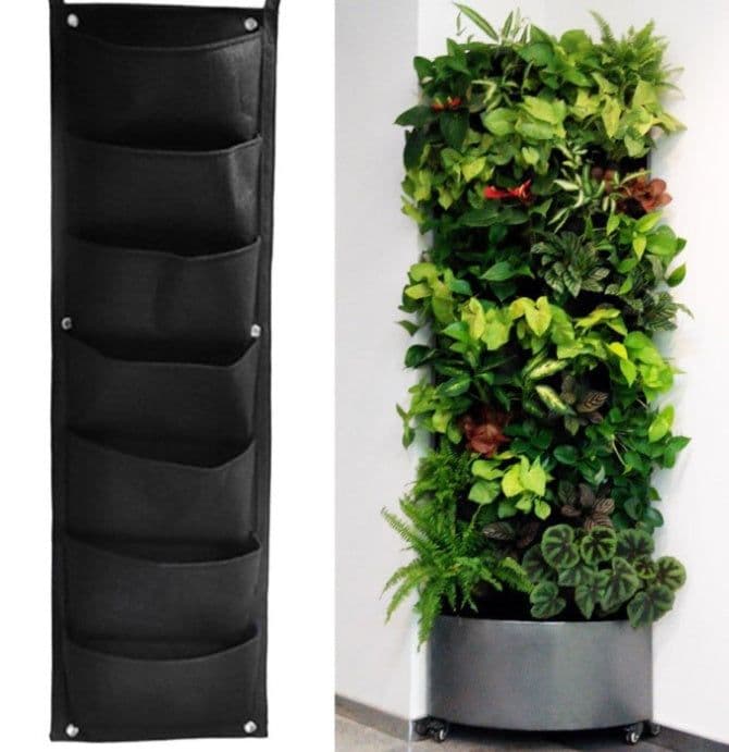 image-Wall Garden Hanging Planting Bags Vertical Outdoor Indoor Planter