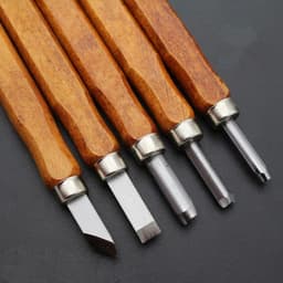 image-Mahogany 6 Sticks Carving Knife Handmade Woodcut Knife Eraser Engraving Set Woodcarving Tool