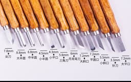 image-Mahogany 6 Sticks Carving Knife Handmade Woodcut Knife Eraser Engraving Set Woodcarving Tool