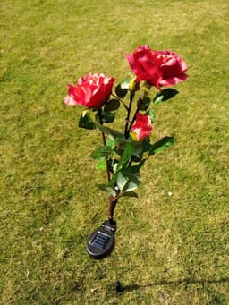 image-Solar rose lamp 3LED plug in the sun nen light garden garden light lawn light