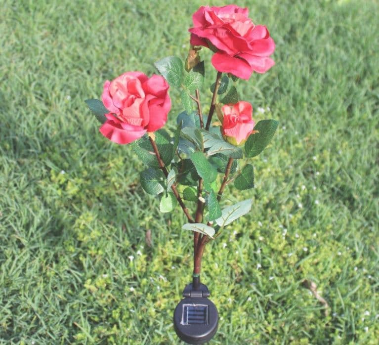 image-Solar rose lamp 3LED plug in the sun nen light garden garden light lawn light