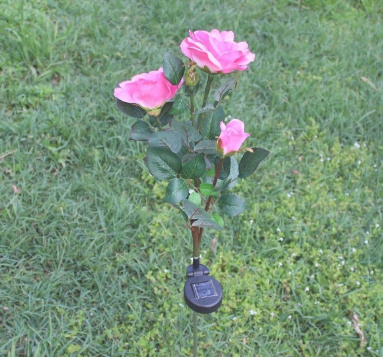 image-Solar rose lamp 3LED plug in the sun nen light garden garden light lawn light