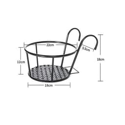 image-Chrome Black Metal Plant Pot Holder Outdoors Decoration Flower