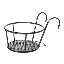 image-Chrome Black Metal Plant Pot Holder Outdoors Decoration Flower