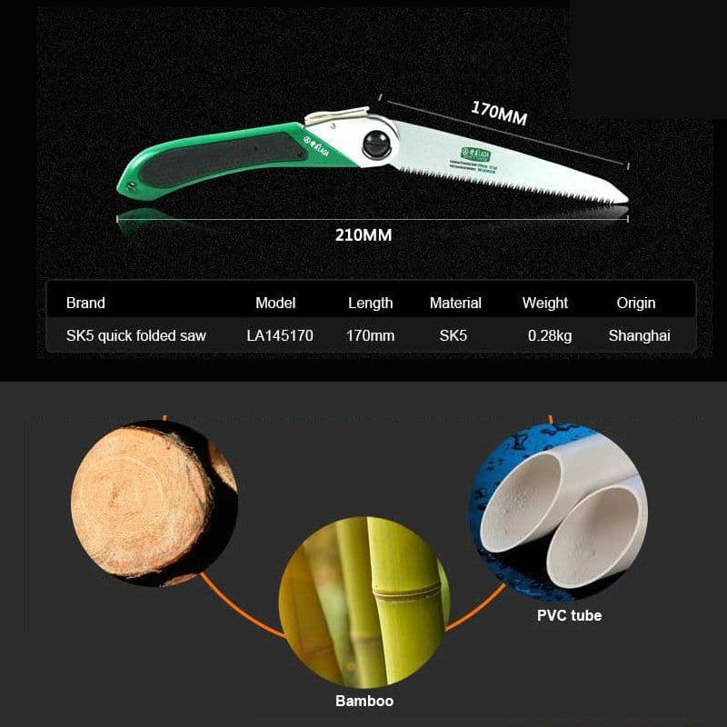 image-Quick folding saw, hand saw, garden saw, woodworking saw, camping saw, hand saw, mini saw