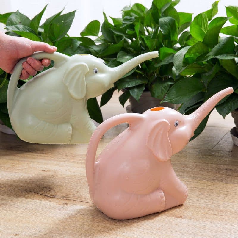 image-Baby elephant watering flowers