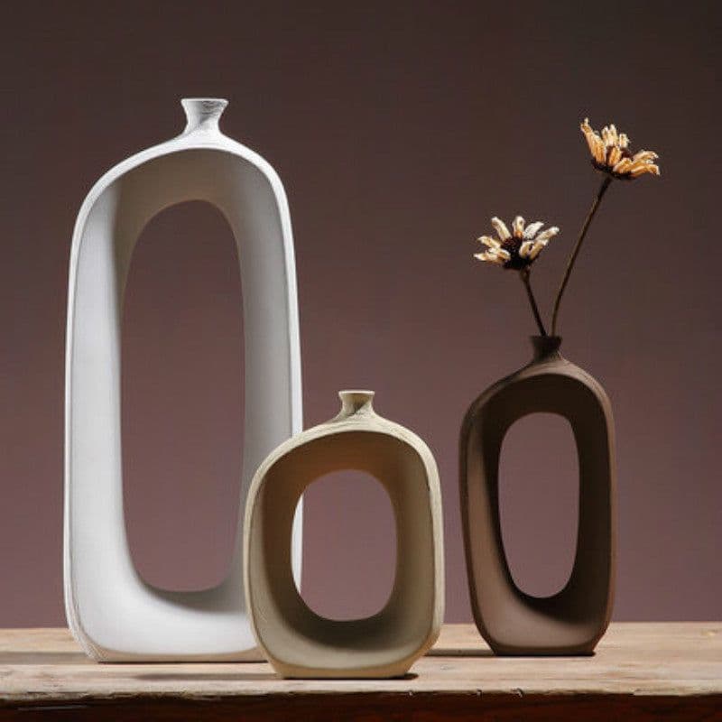 image-Three-piece ceramic vase