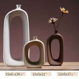 image-Three-piece ceramic vase