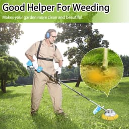 image-5pcs/set 8inch Nylon Wire Wheel Grass Trimmer Lawnmower Brush Cutter Head with Install Tool for Garden Backyard Lawn Sidewalk