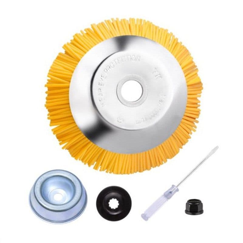 image-5pcs/set 8inch Nylon Wire Wheel Grass Trimmer Lawnmower Brush Cutter Head with Install Tool for Garden Backyard Lawn Sidewalk