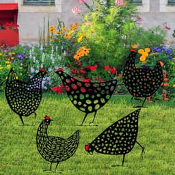 image-Chicken Yard Art Outdoor Garden Back Yard Gazon Stakes Hen Yard Decor