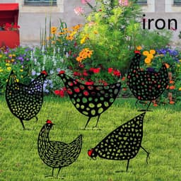 image-Chicken Yard Art Outdoor Garden Back Yard Gazon Stakes Hen Yard Decor
