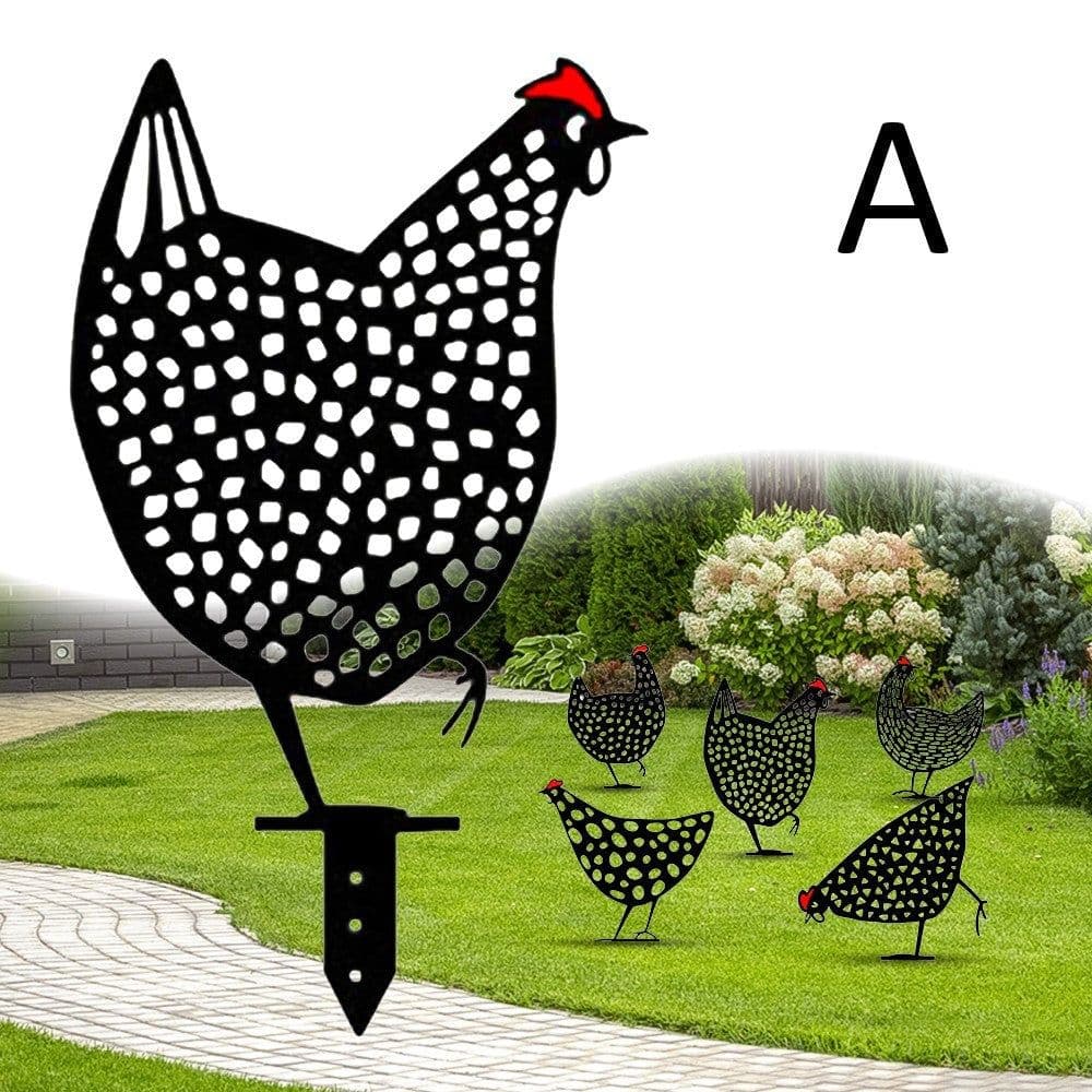 image-Chicken Yard Art Outdoor Garden Back Yard Gazon Stakes Hen Yard Decor