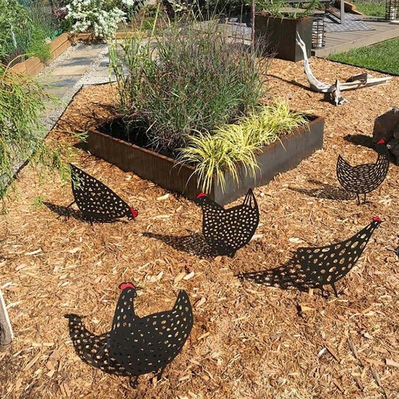 image-Chicken Yard Art Outdoor Garden Back Yard Gazon Stakes Hen Yard Decor