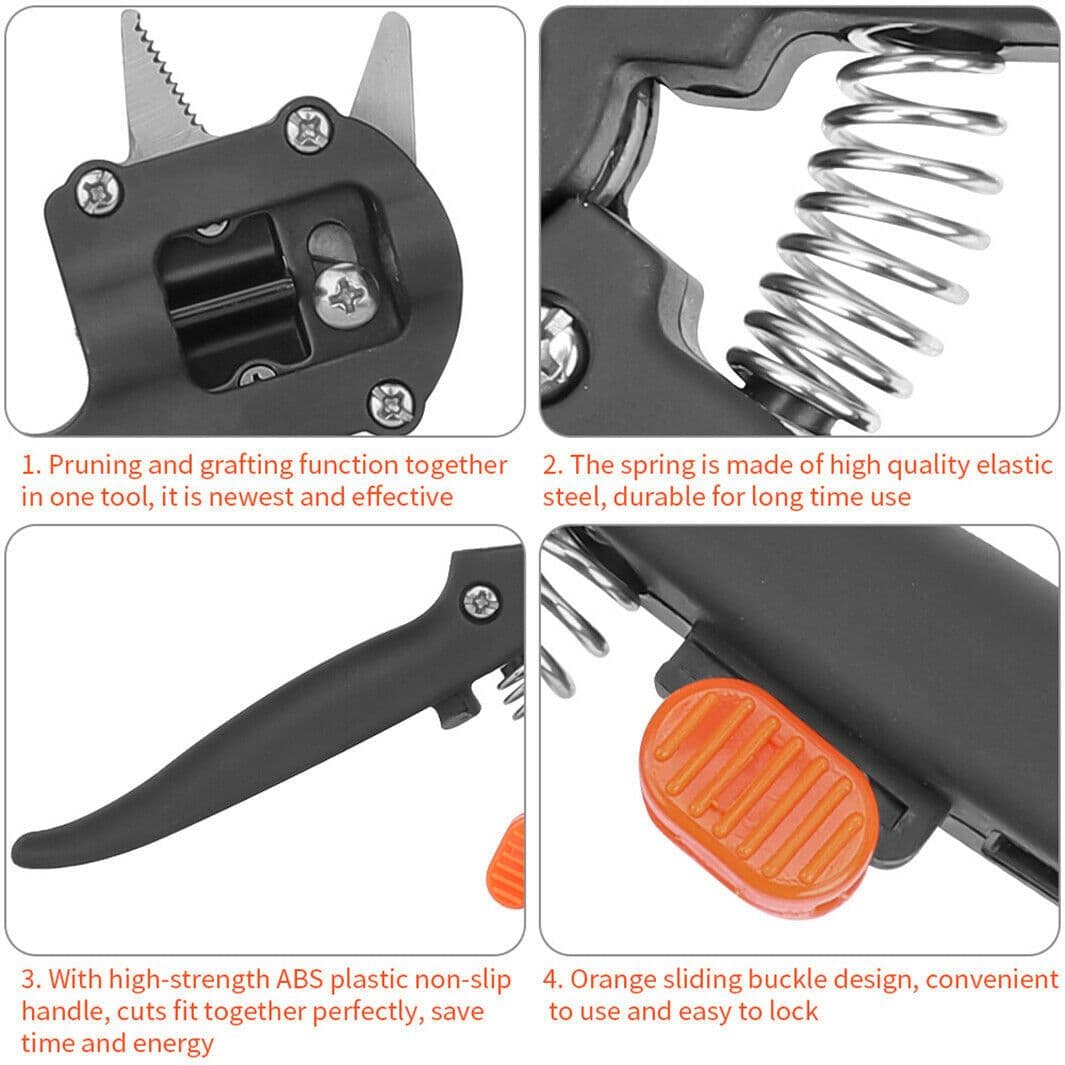 image-Garden Grafting Pruner Set Farming Fruit Tree Pruning Shears Scissor Vaccination Plant Tree Cutting Machine Tape Dropshipping