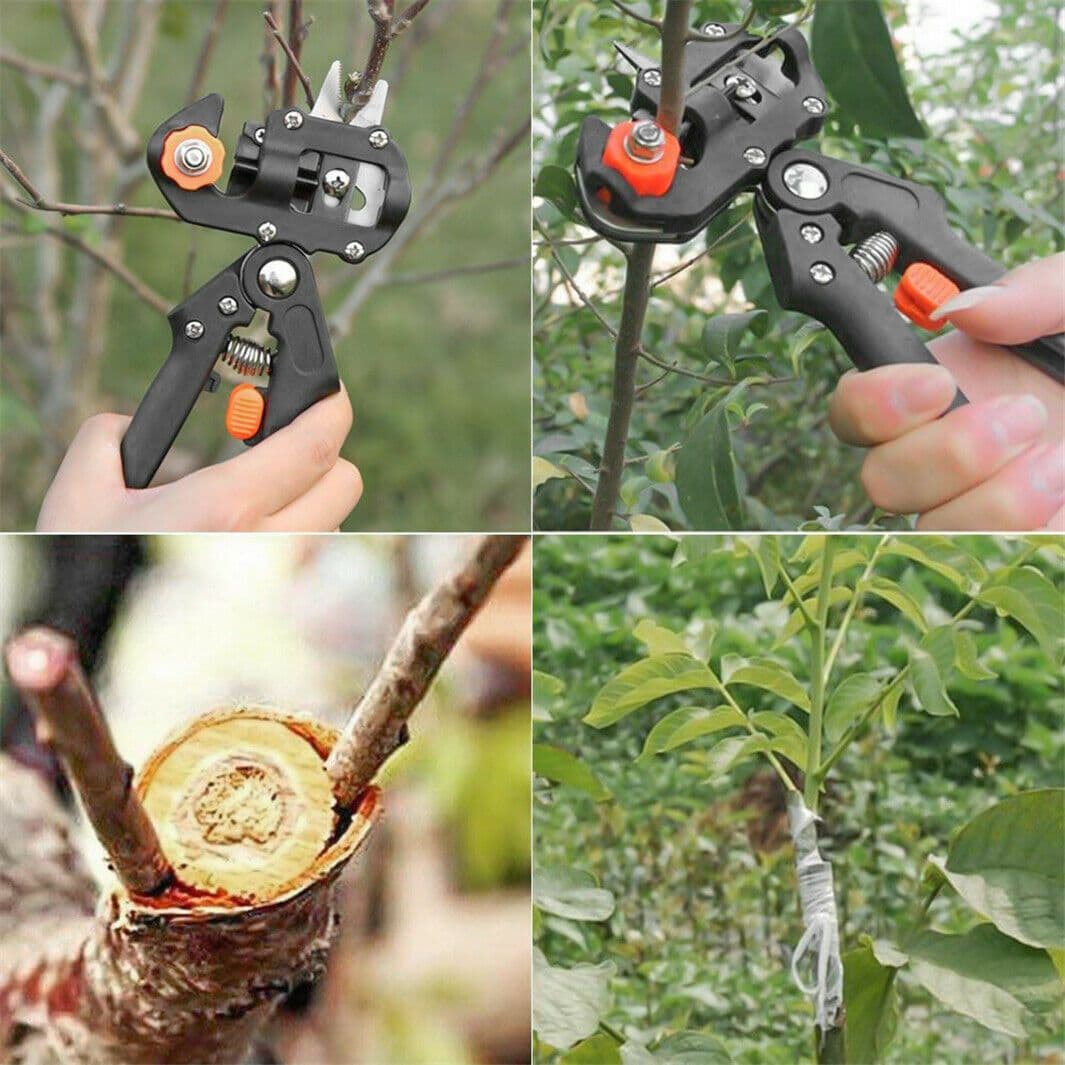 image-Garden Grafting Pruner Set Farming Fruit Tree Pruning Shears Scissor Vaccination Plant Tree Cutting Machine Tape Dropshipping
