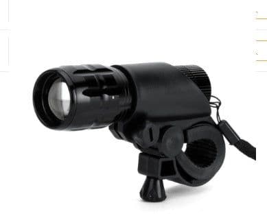 image-Zoom 3 gear strong light LED flashlight focusing outdoor bike mountain bike lamp 18500 AAA battery