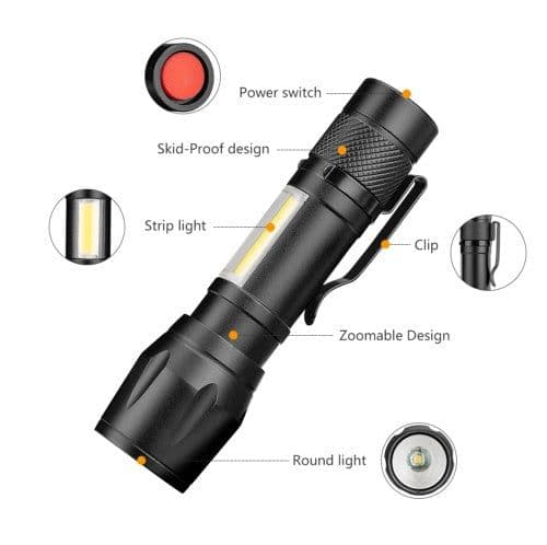 image-Daily carrying mini telescopic COB glare aluminum alloy LED flashlight