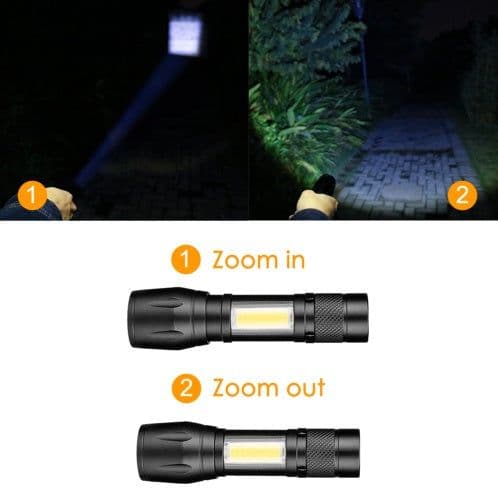 image-Daily carrying mini telescopic COB glare aluminum alloy LED flashlight