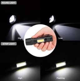 image-Daily carrying mini telescopic COB glare aluminum alloy LED flashlight