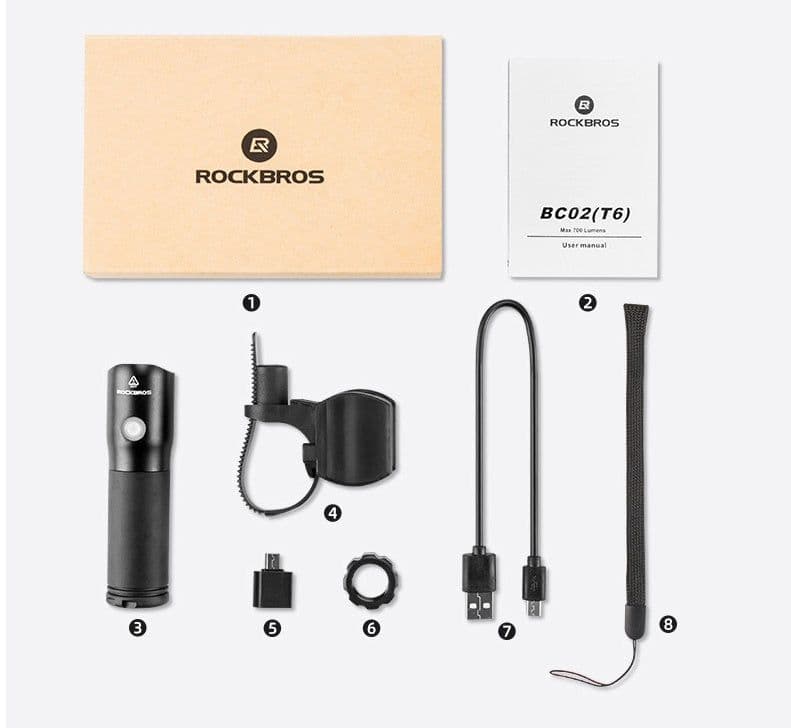 image-Bicycle light night riding rechargeable flashlight
