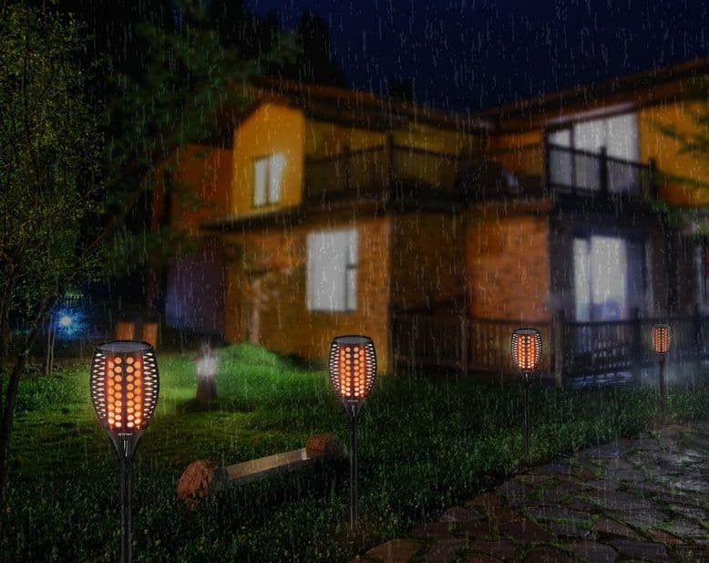 image-Solar lantern courtyard flame torch torch flame flare light outdoor waterproof 96LED landscape lawn lamp