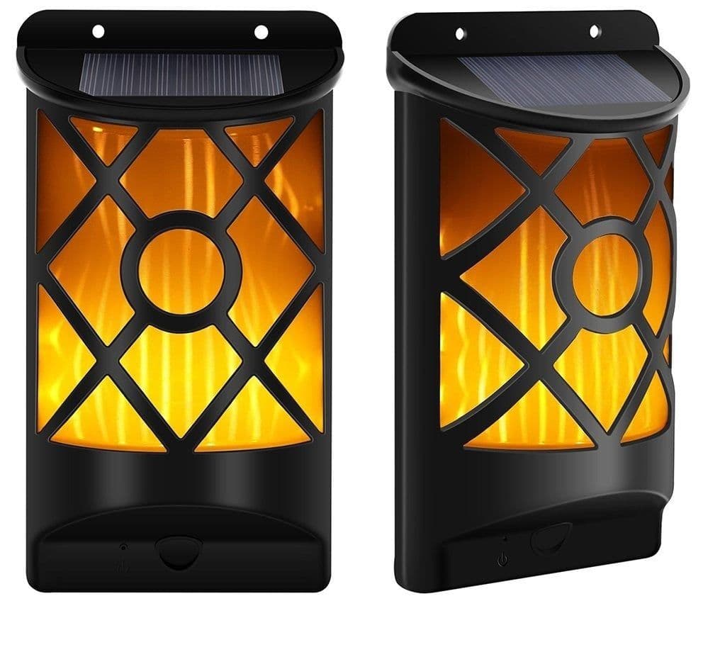 image-Solar wall lamp induction lamp flame torch flame flare flame flicker 66LED garden lawn lamp