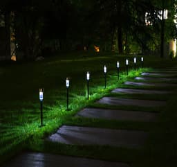 image-Factory wholesale stainless steel solar light lawn lamp LED garden light tube lamp foreign trade cross border explosion