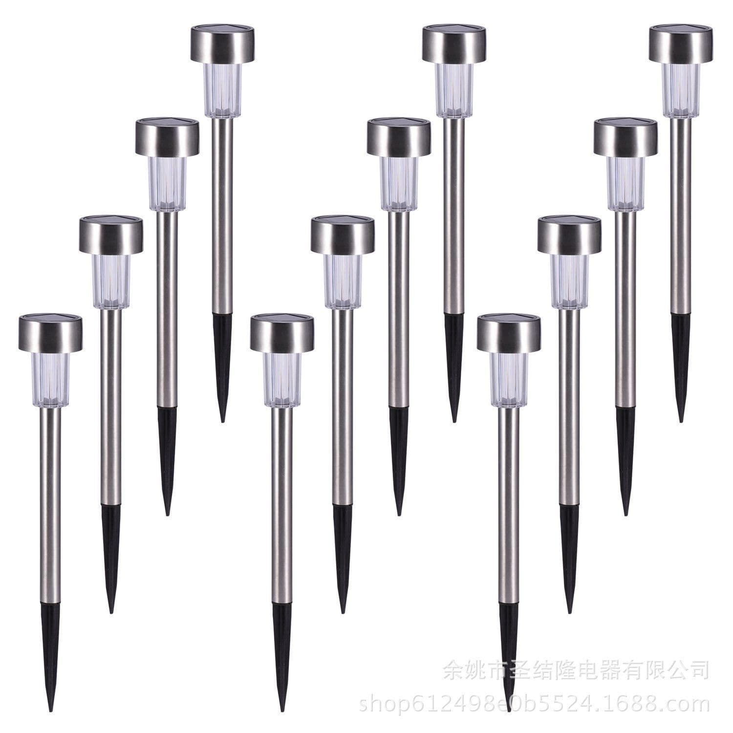 image-Factory wholesale stainless steel solar light lawn lamp LED garden light tube lamp foreign trade cross border explosion