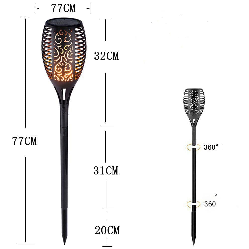 image-LED Solar Flame Flickering Lawn Lamps Led Torch Light Realistic Dancing Flame Light Waterproof Outdoor Garden Decor Flame Lamp