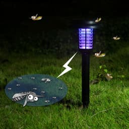 image-Solar Led Rechargeable Anti-Mosquito Lamp Electronic Fly Bug Zapper Insect Pest Uv Trap Outdoor Garden Lawn Lamp