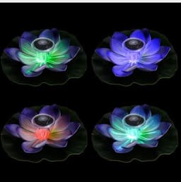 image-Floating water solar lantern LED lotus wishing lamp colorful floating water lamp pool decorative lamp