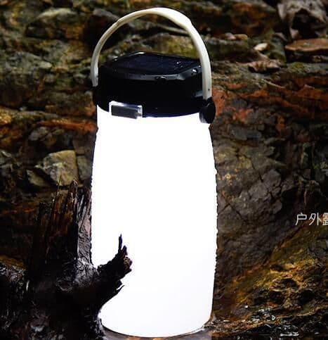 image-Tanbaby Portable Solar Silicone Lantern Bottle Light USB Rechargeable LED Night Light Outdoor Waterproof Camping Hiking Lamp