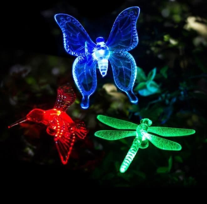 image-Led Solar Garden Light, Changing Color In The Water Impermeable Outer Dragonfly Butterfly Bird Road To Garden Solar Led Lawn Lamp Decoration