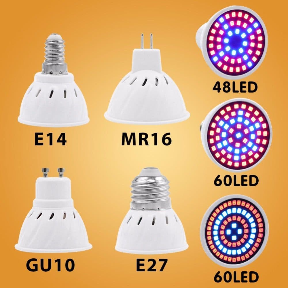image-LED Plant Growth Lamp Cup 48 60 80smd2835 Plant Cultivation Promotes Growth Spotlight Fill Light