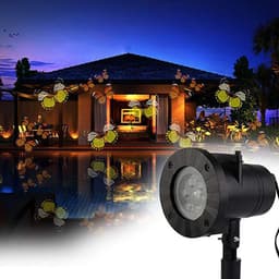 image-Christmas Snowflake Projection Lawn Light Outdoor Waterproof LED Stage Film Projection Light 12 Cards