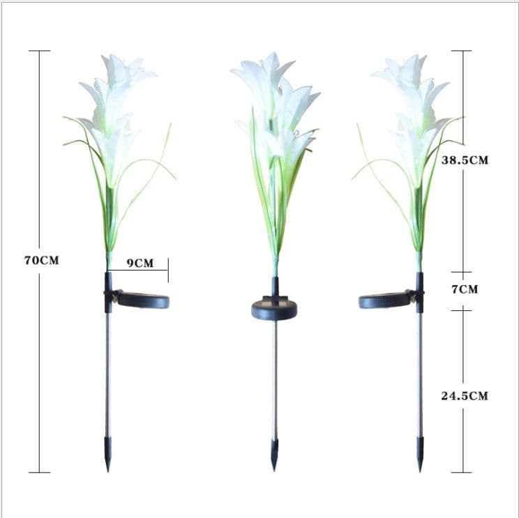 image-Outdoor Solar Garden Light Waterproof 7 LED Colorful Color Lawn Light Lily Fairy Lights Christmas Decoration Patio Lighting