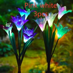 image-Outdoor Solar Garden Light Waterproof 7 LED Colorful Color Lawn Light Lily Fairy Lights Christmas Decoration Patio Lighting