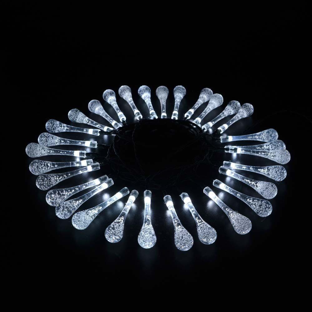 image-LED Outdoor Water Drops Solar Lamp String Lights LED Fairy Holiday Christmas Party Garland Garden Waterproof