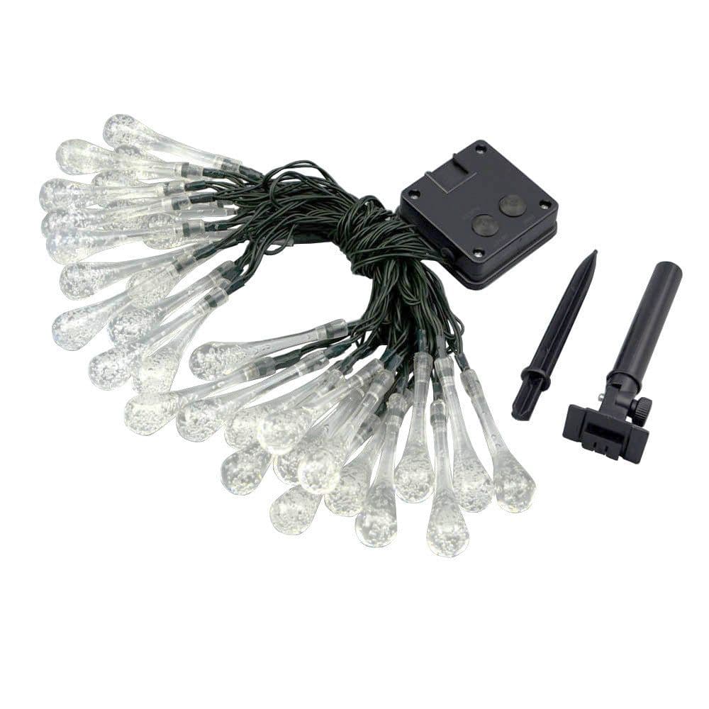 image-LED Outdoor Water Drops Solar Lamp String Lights LED Fairy Holiday Christmas Party Garland Garden Waterproof