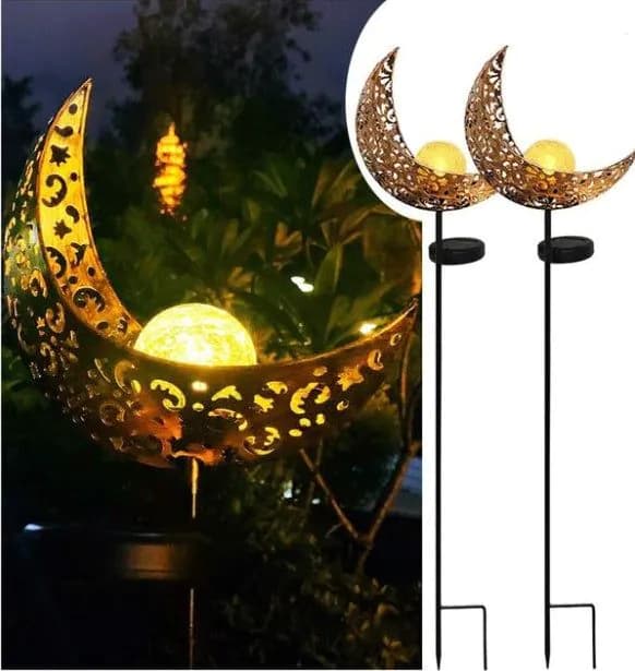 image-LED Solar Flame Light Metal LED Garden Light Flame Effect Lamp Waterproof Outdoor Lights Landscape Lights Solar Decorative Light