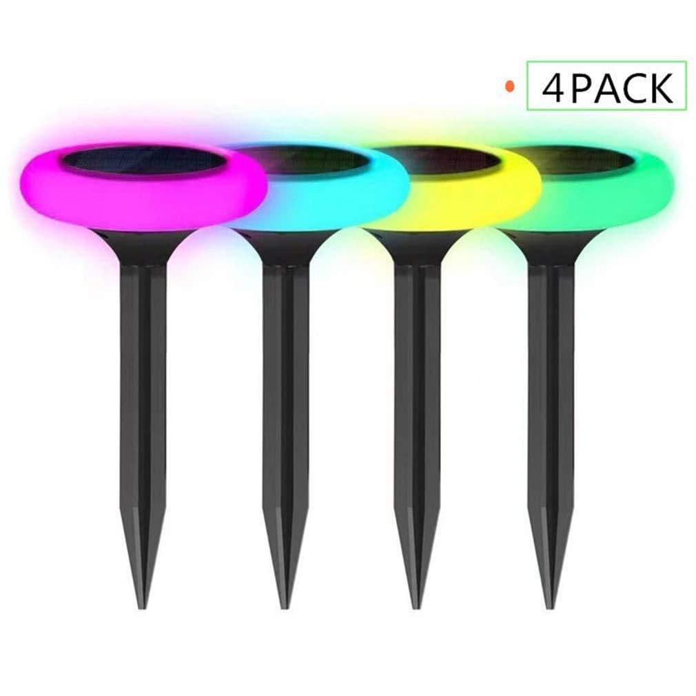 image-RGB round colorful solar lawn lights