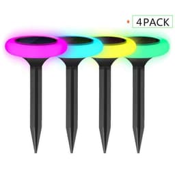 image-RGB round colorful solar lawn lights