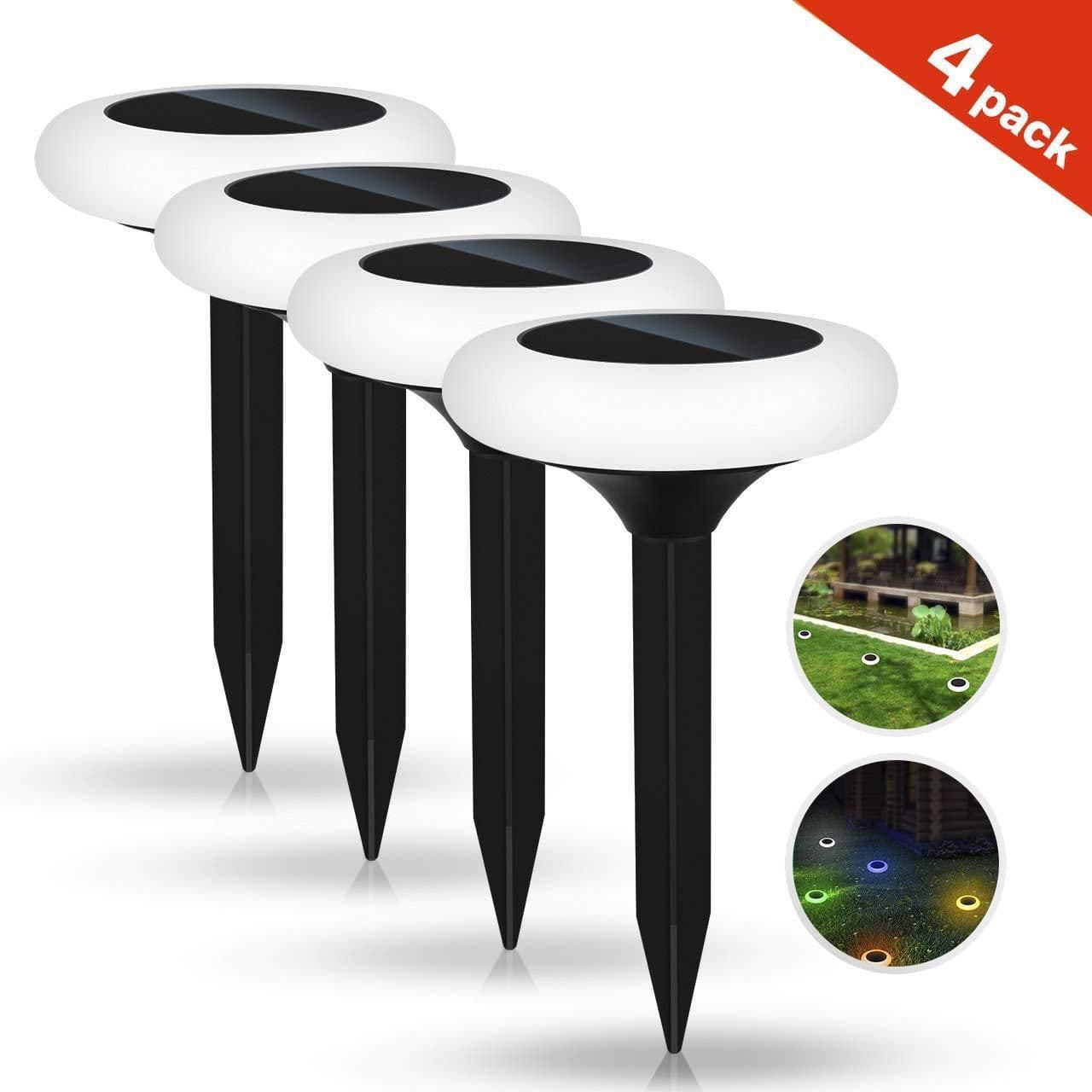 image-RGB round colorful solar lawn lights