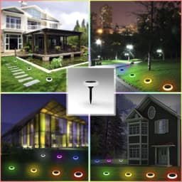 image-RGB round colorful solar lawn lights