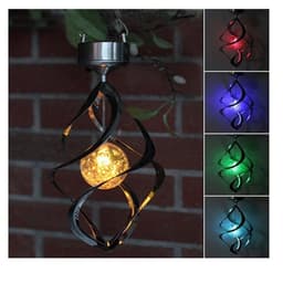 image-Outdoor Stainless Steel LED Solar Wind Bell Lamp acrylic ball building controlled wind bell rotating wind bell lamp landscape lamp
