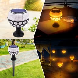 image-Spherical flame column solar lamp