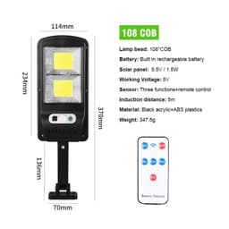 image-Solar Lamp Body Induction Remote Control Street Lamp