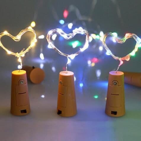 image-Wine Bottle Lights String 2M 20leds Christmas Decorations Copper Wire String Led Garland Lights Decor Wedding Festival Party