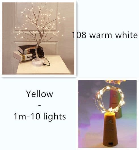image-Wine Bottle Lights String 2M 20leds Christmas Decorations Copper Wire String Led Garland Lights Decor Wedding Festival Party